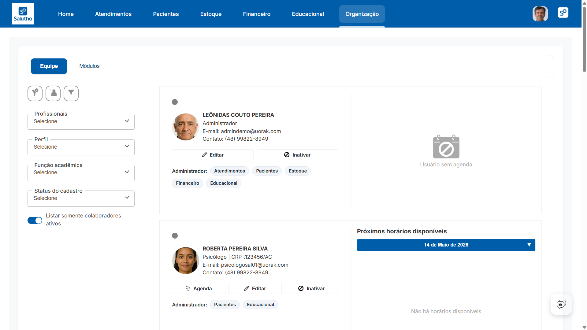 Team management with role-based access